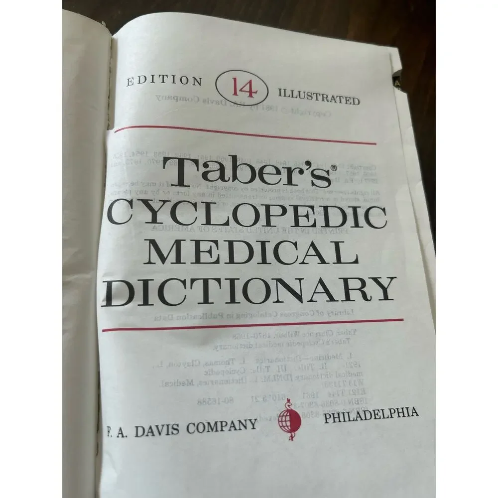 Taber's Cyclopedic Medical Dictionary 14th Edition Vintage Philadelphia‎ Doctor